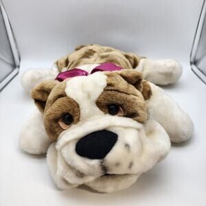 Kids of America English Bulldog Plush Stuffed Pillow 20" Lays Flat Floppy 2002